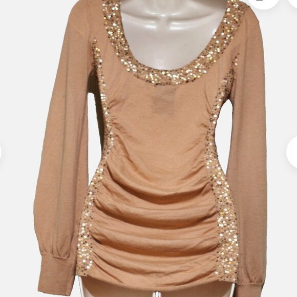 PHILLIP BLUSH FOR Emma Posh 100% Cashmere Sequin Long Sleeve Sweater:M - Picture 2 of 4